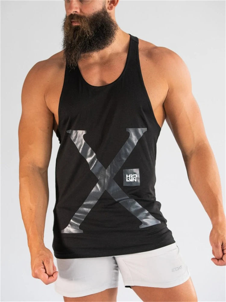 

New Men Tank top Gyms Workout Fitness Bodybuilding sleeveless shirt Male Cotton clothing Casual Singlet vest Undershirt M-XXL
