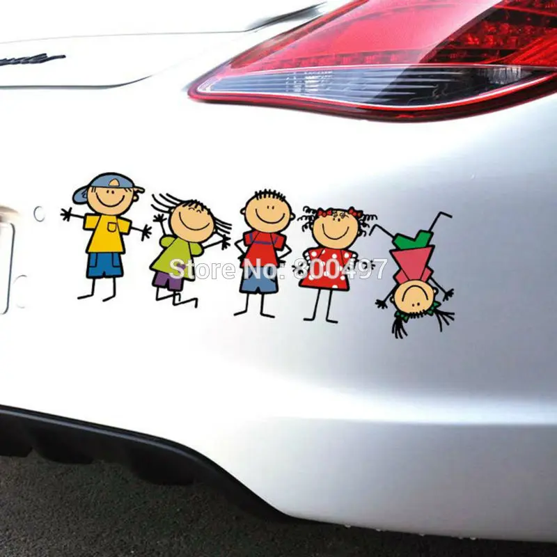 

Car Styling Cartoon Childhood Happy Family Naughty Kids Car-covers Car Sticker Decals for Toyota Ford Chevrolet Volkswagen Honda