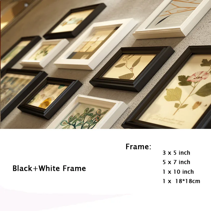 HF9041 White Black INKANEAR творческий красивая мода Живопись морских Стиль фоторамка набор твердой древесины домашний Декор Украшение стены DIY HF9041 - Цвет: HF9041 White Black
