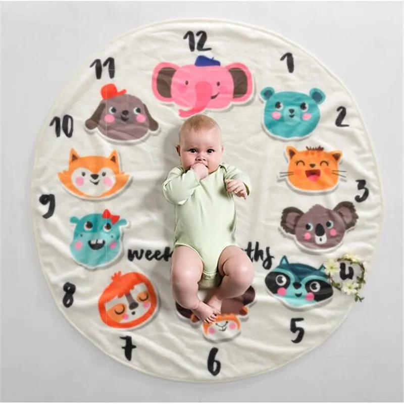 Baby Milestone Blanket Round 95cm Newborn Monthly