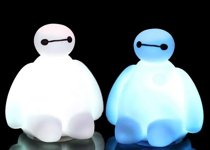 Фирменная Новинка Цвета изменение Творческий мультфильм Baymax СВЕТОДИОДНЫЙ Ночник светильник украшения ночник, отличный подарок для детей