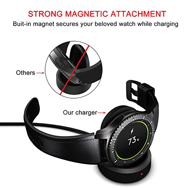 Fivetech QI Wireless Charger for Samsung Gear S3 S2 Smart Watch Charging Base Dock for Gear S3 S2 Classic High Quality Chargers  (6)