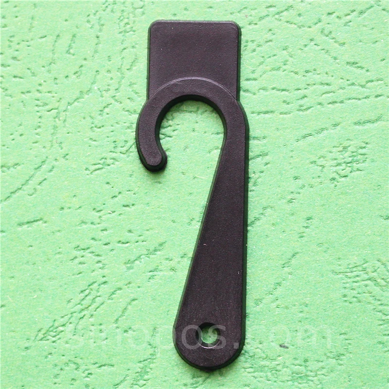 Black Plastic J Shaped Hook With Label Panel, gloves sock hooks
