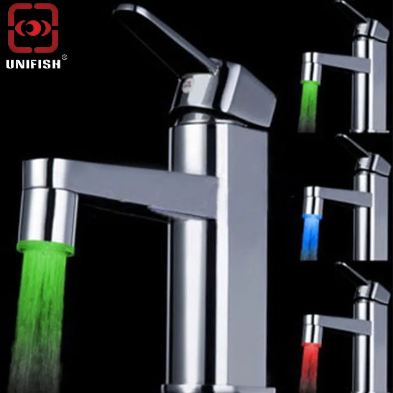 LED Light 3 Colors Glow Temperature Controlled Faucet Color Changing