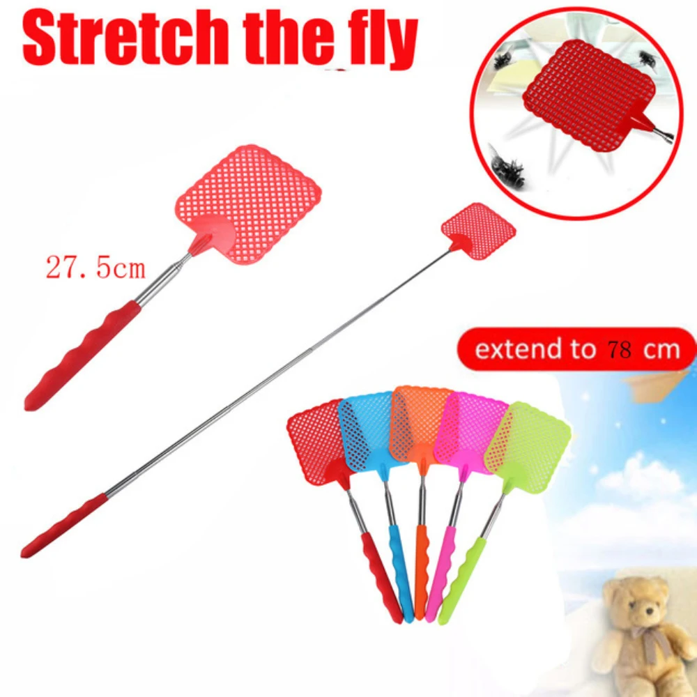 

New Useful Pest Control Tools 1pcs Extendable Flies Swatter Plastic Simple Pattern Fly Swatter DropShipping
