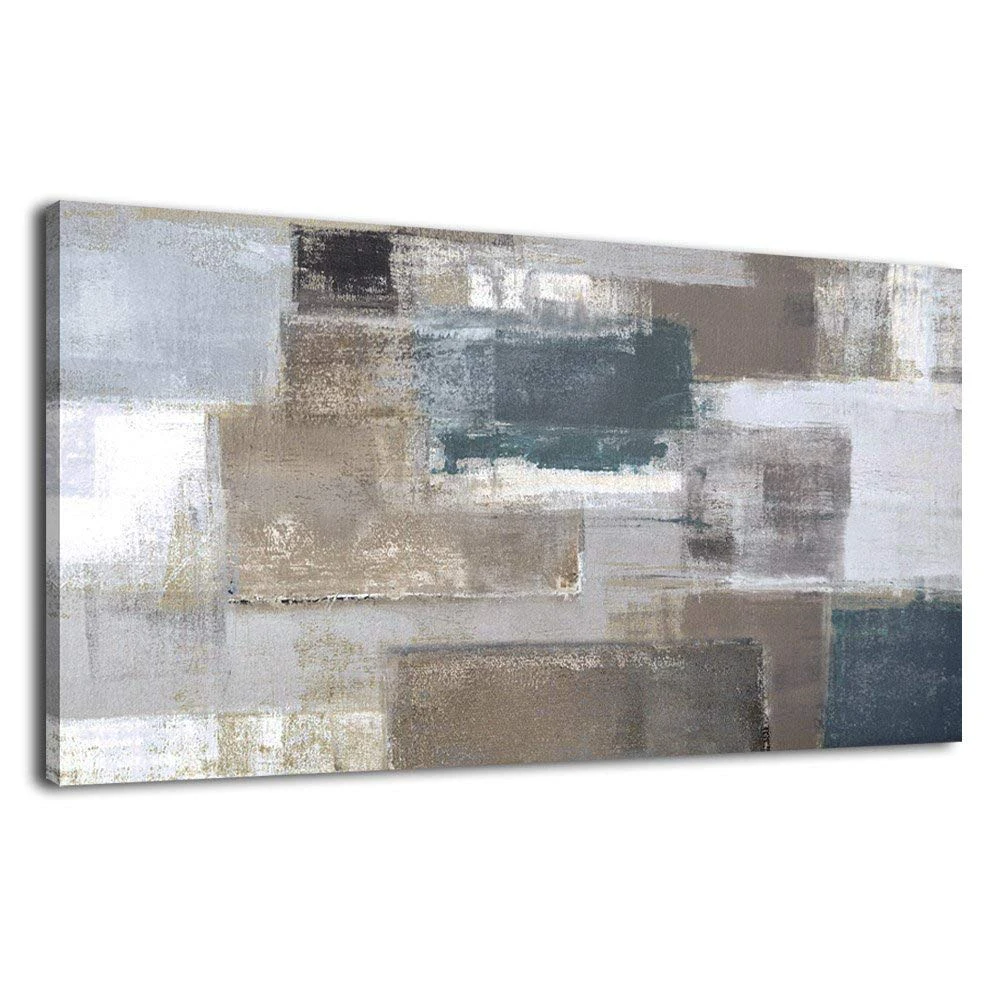 

Hand Painted Canvas Wall Abstract Painting Long Canvas Pictures Prints Contemporary Wall Art Patch Pattern Design Artwork