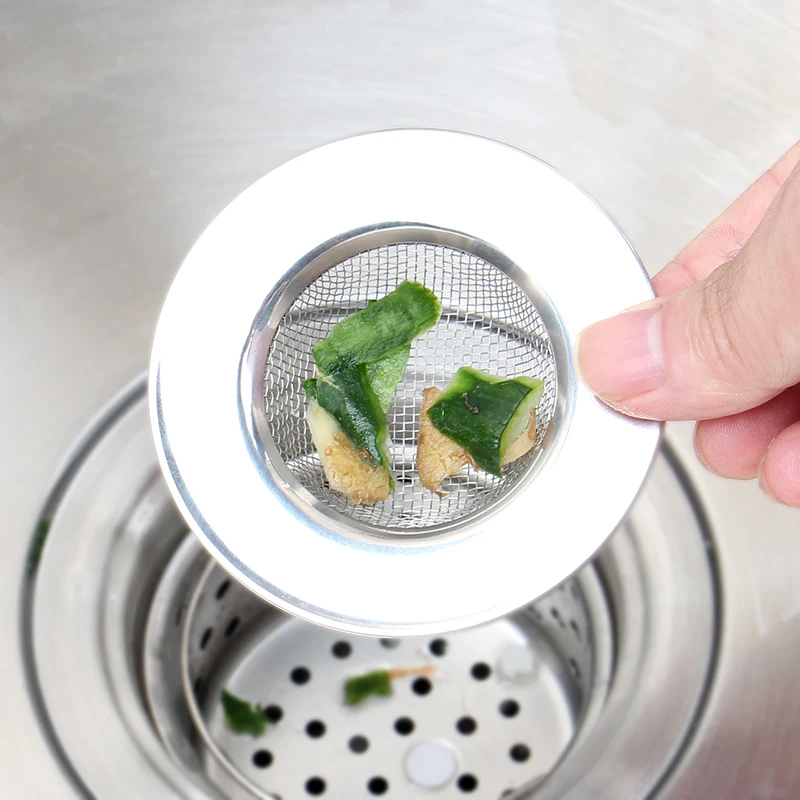 

Sale 1PC Stainless Steel Kitchen Sink Filter Sewer Drain Bathroom Hair Strainers