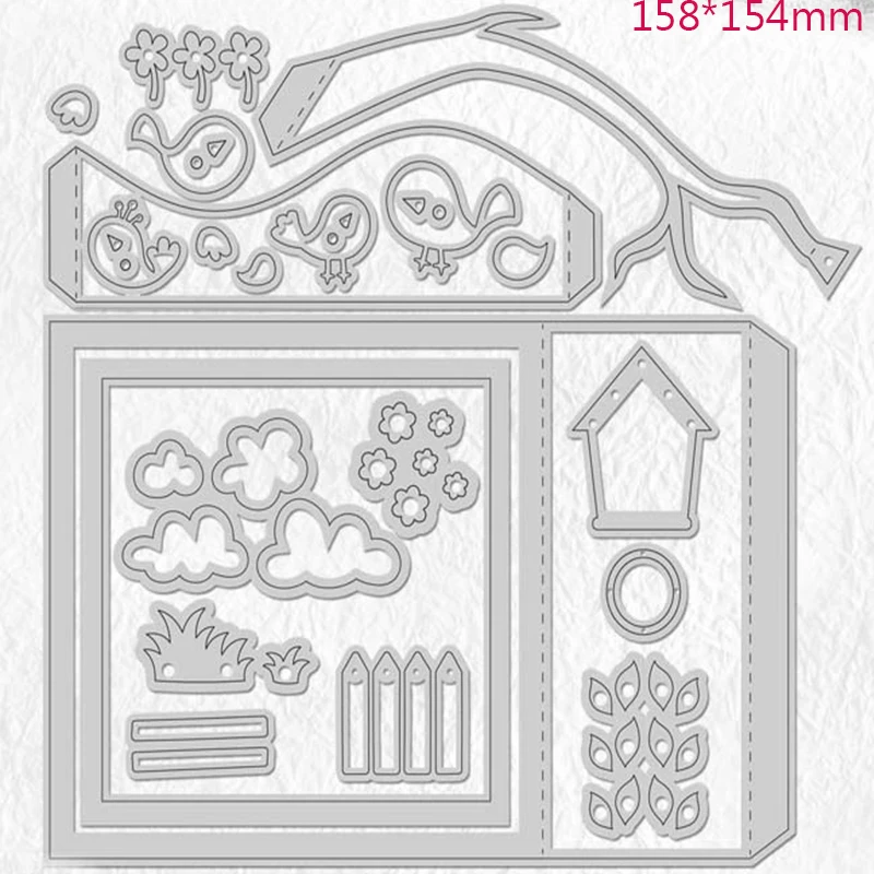 Всплывающая коробка дом птица облако металлические режущие штампы трафарет для скрапбукинга тиснение DIY бумажные карты ручной работы шаблоны ручной работы