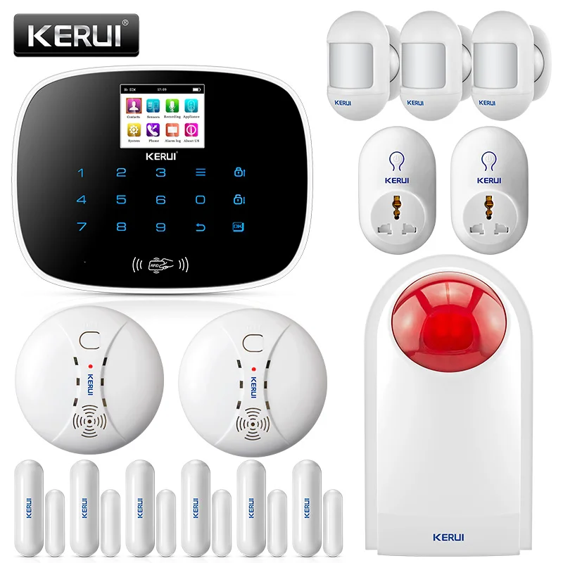 

KERUI GSM wierless alarm systems security home 2.4 inches TFT Large Screen Display Android/IOS APP remote control Arm/Disarm