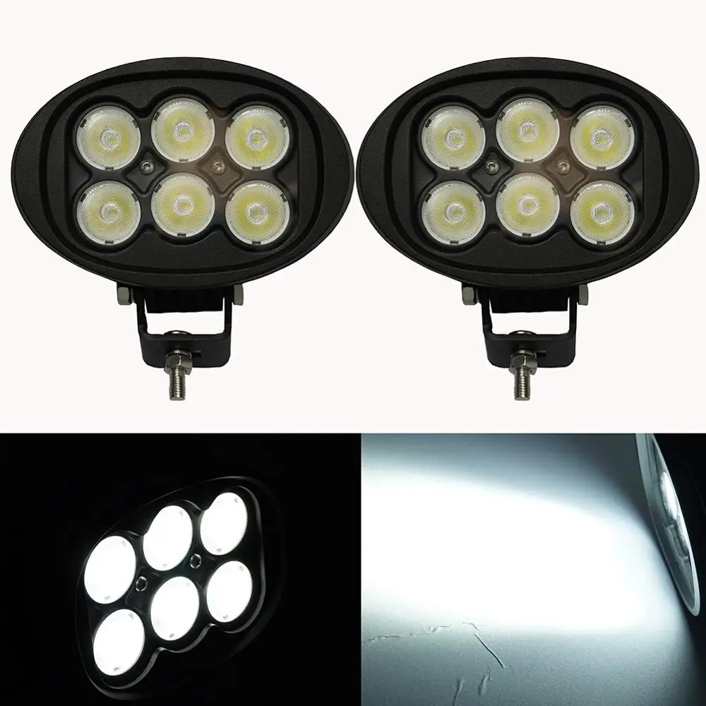 45W Oval Led work light driving light 12V 24V projector lens For truck ATV UTV 4x4 4wd offroad tractor lights off-road industrial marine heavy duty forklift mining agriculture farmer construction automotive (1)