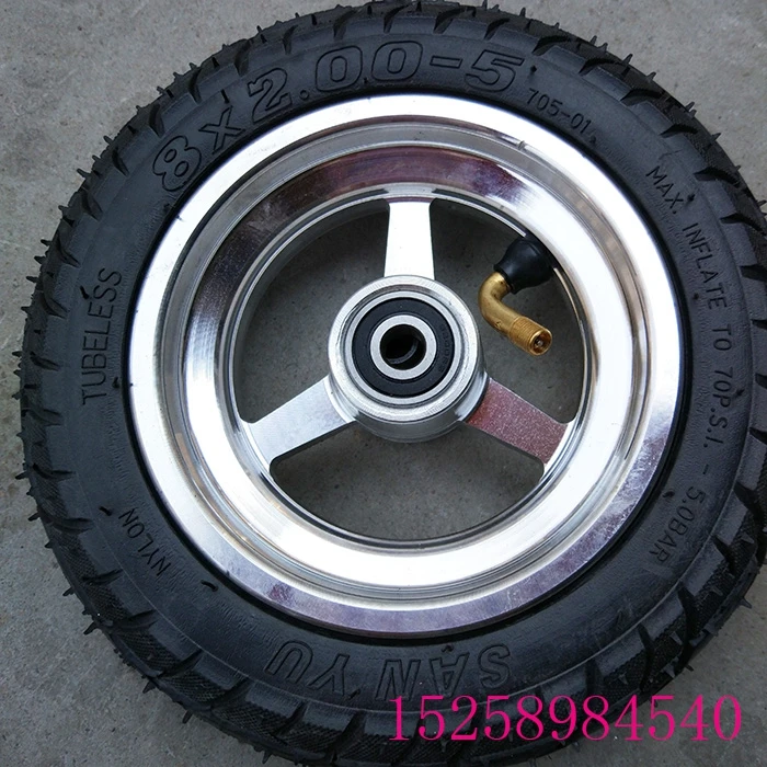 1pc Solid Tubeless Tire Wheel Tyre 8x2.005 Wheel Hub Pocket Bike Mini