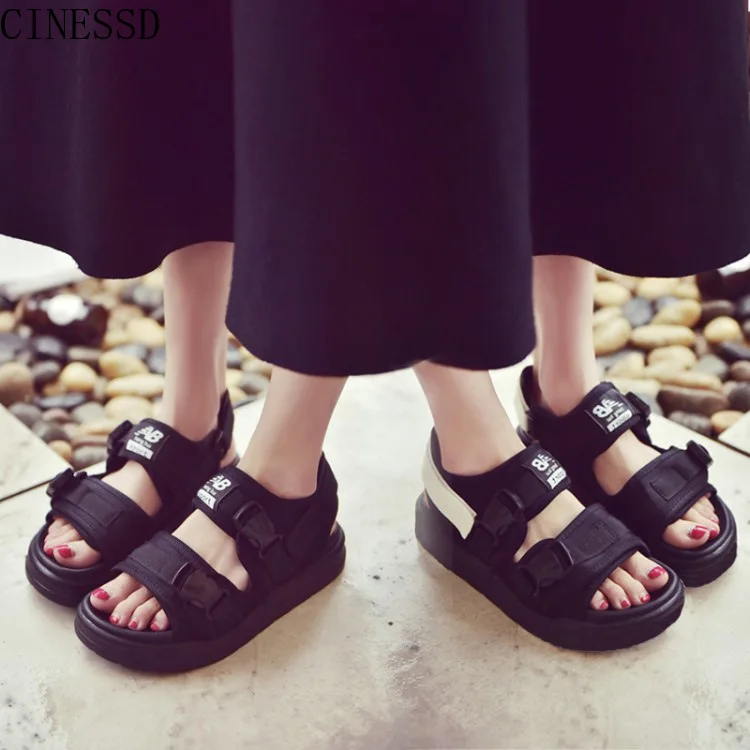 Г., летние женские туфли из южной части ulzzang вьетнамские сандалии Дамская пляжная обувь Harakam на толстой подошве плоская подошва, размер 43,44