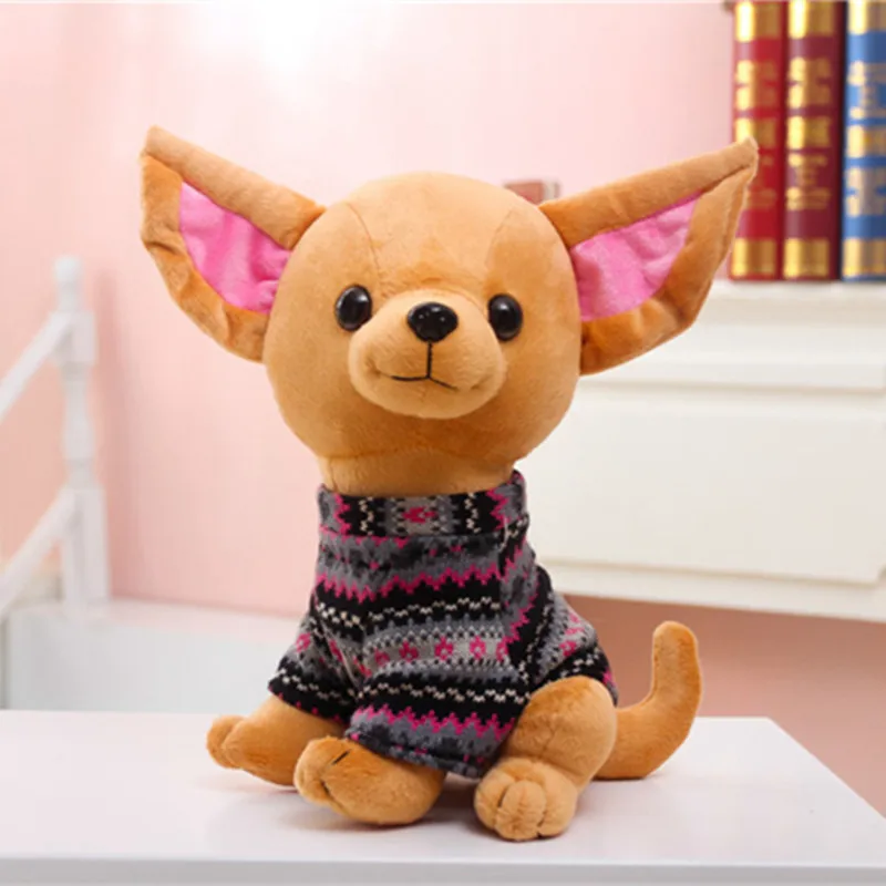 Miaoowa 1pc 25cm Cute Chihuahua Plush Toy Kids Toy Stuffed Creative Animal Doll Simulation Birthday Gift for Girls & Kids