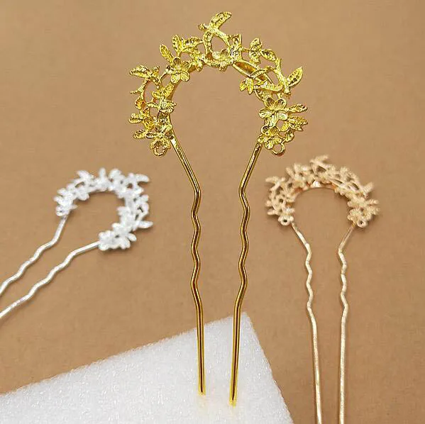 

Handmade Wedding Hair Pins Bridal Accessories Flower Branch Hairpin Clips Comb Headdress Prom Bridal Wedding Hair Tool