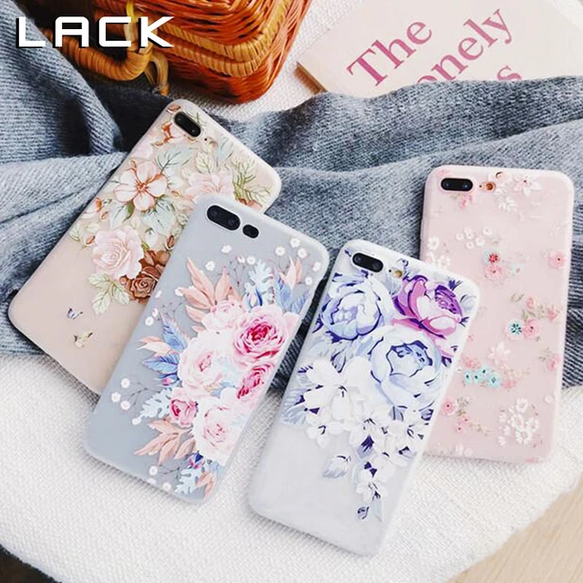 LACK Fashion 3D Relief Flowers Phone Case For iphone XS Max XR X 7 6S 6 8 Plus Cover Ultra Slim Soft TPU Colorful Floral Cases
