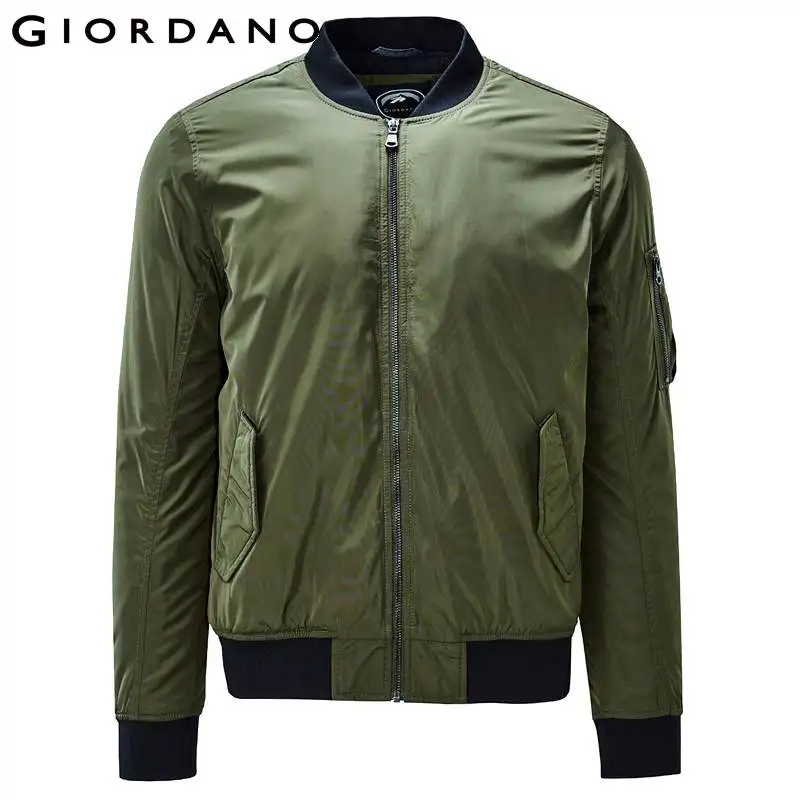 Мужская стеганая куртка Giordano хлопковая бомбер на молнии с карманами крылышками