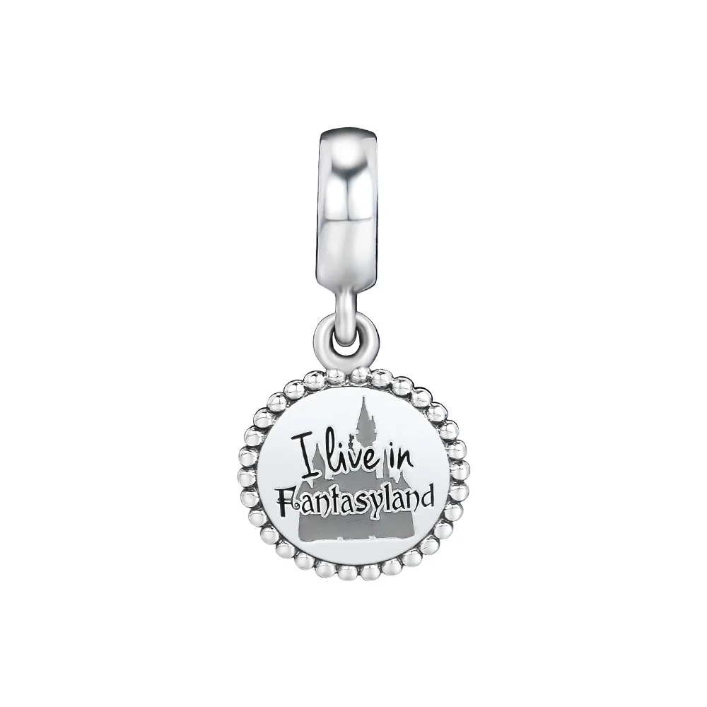 

Pandulaso I Live In Fantasyland Dangle Charm Fits Original 925 Silver Charms Bracelets For Woman DIY Beads For Jewelry Making