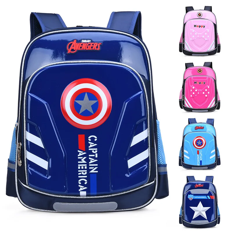 

2019 3D Solid Captain America Bowknot Girl Boy Children Primary School bag Bagpack Schoolbags Kids Teenagers Student Backpacks