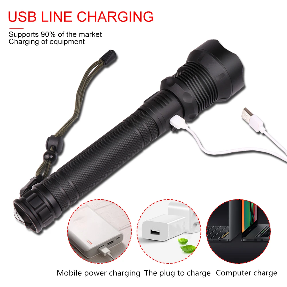 80000LMs قوية مصباح ليد جيب XHP70 XHP50 USB قابل لإعادة الشحن التكبير الشعلة XHP70.2 18650 26650 الذاتي الدفاع الصيد مصباح 80000LMs قوية مصباح ليد جيب XHP70 XHP50 USB قابل لإعادة الشحن التكبير الشعلة XHP70.2 18650 26650 الذاتي الدفاع الصيد مصباح