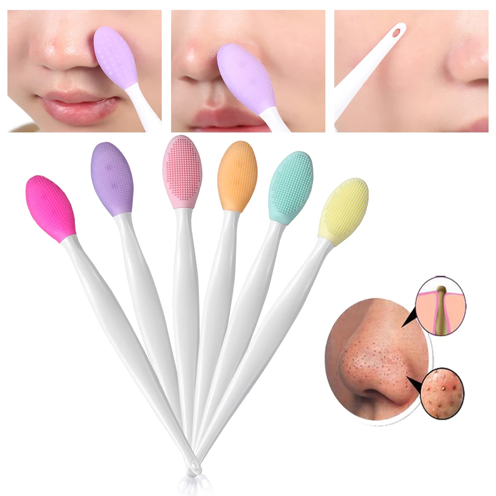 

1PC New Soft Skin-friendly Silicone Face Clean Brushes Blackhead Removal Facial Cleaning Massager Brush Handheld Exfoliator Tool