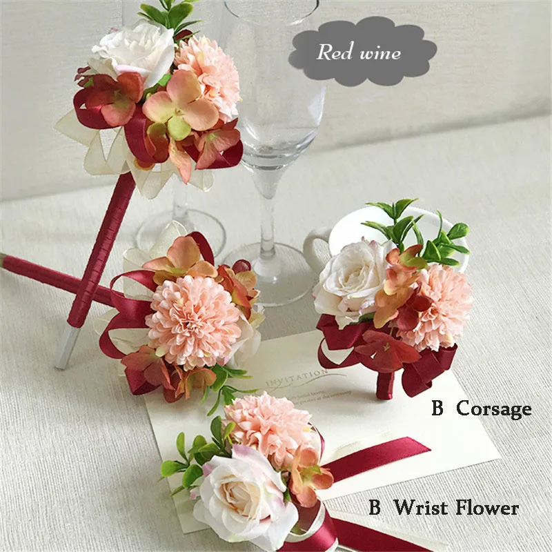 Wedding Accessories wrist corsage Boutonnieres (8)