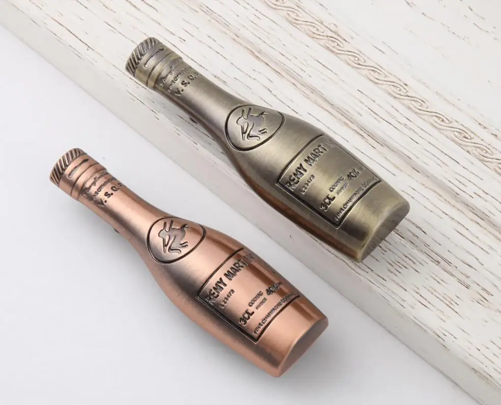 

Retro Cabinet Handles Wine Bottle Antique Bronze / 2.5 Unique Drawer Pull Handles Knob Decorative Hardware