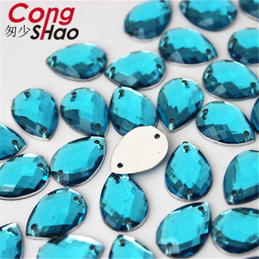 Цветные акриловые стразы Cong Shao ZZ601 с плоской задней стороной 50 шт. 10*14 мм Отделка