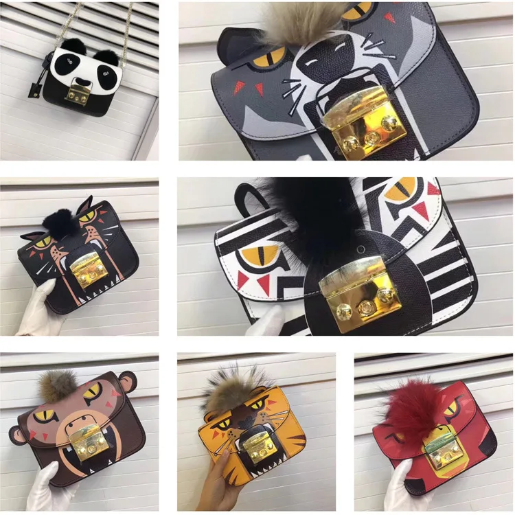 

Animal Series Crossbody Bags for Women Shoulder Bag Genuine Leather Bag Clutch Purse Fur Appliques Women Flap High Quality
