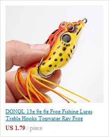 DONQL 10 шт./лот, рыболовные приманки в виде лягушки, набор с металлическими блестками, 11 г, 5,5 см, плавающие приманки в виде лягушки, искусственные приманки