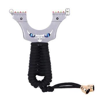 

High Quality professional Slingshot Catapult Stainless Steel With Flat Rubber Band For hunting Shooting fishing slingshot