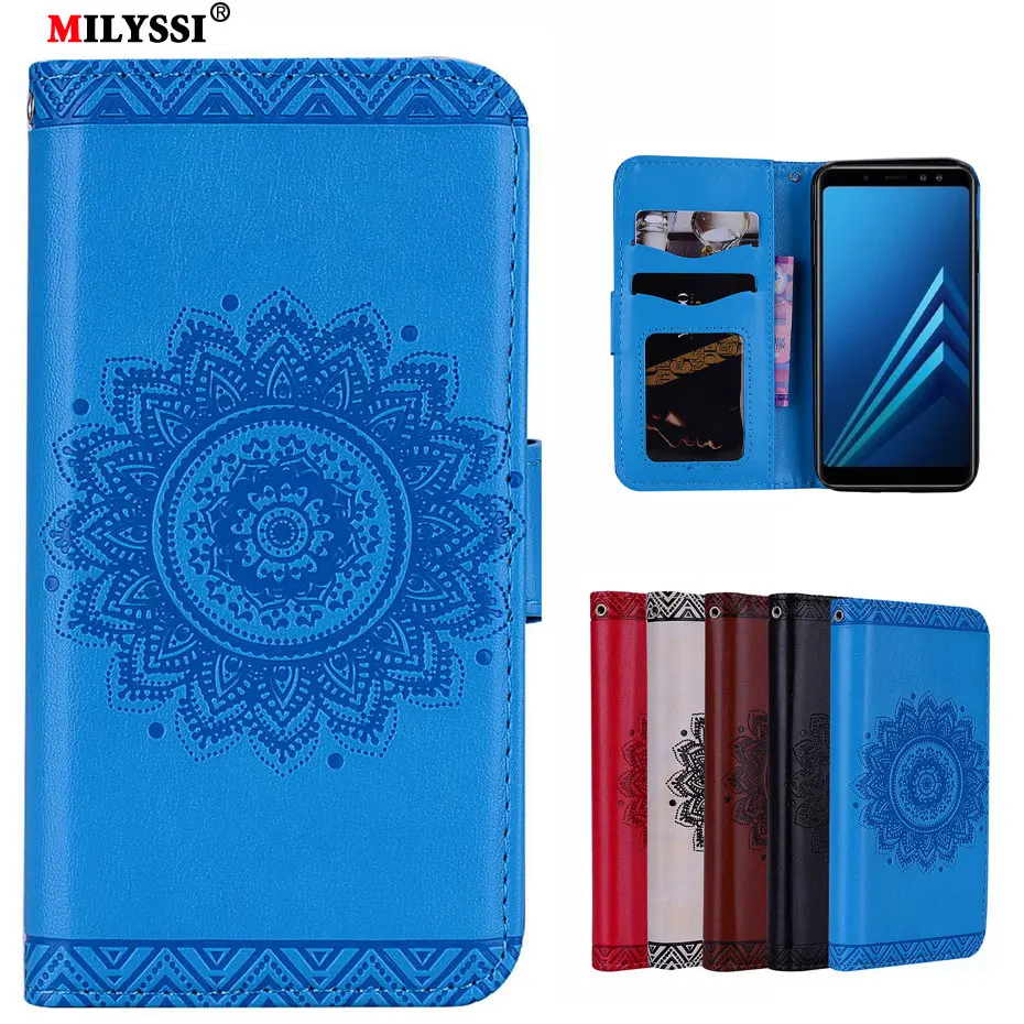 

Milyssi Phone Case For Samsung Galaxy A8 2018 3D Pattern PU Leather Phone Case For Samsung Galaxy A8 2018 Plus Wallet Phone Case