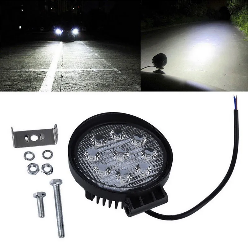 

Super Bright!! Car-Styling 2Pcs 27W 4.5inch Spot Round Led Work Light Offroad Fog Driving DRL SUV ATV Truck Lamp+Fit All Truck
