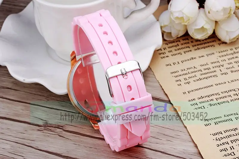 100 шт./лот цветочный циферблат без логотипа силиконовые часы с запахом кварцевые