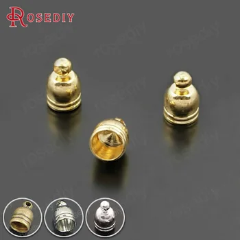 

50PCS 8.5*6MM,inside:4.5MM Brass Wire Caps Cord End Caps for Leather Cord and Suede Leather Tassel Cover Jewelry Accessories