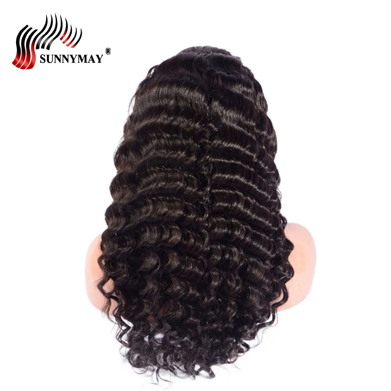 Sunnymay Синтетические волосы на кружеве Человеческие волосы Искусственные парики свободные глубокая волна бразильский натуральная