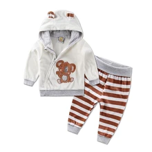 Новинка года; Лидер продаж; детский спортивный комплект для девочек и мальчиков; Вельветовая Повседневная теплая одежда с капюшоном на молнии и длинными рукавами; сезон зима-весна детская одежда