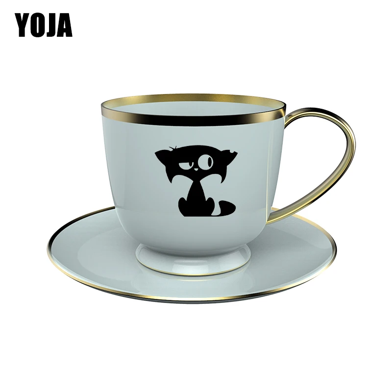 

YOJA 6.5X5.6CM 6pcs Funny Cat Animal Home Decoration Wall Decal Personality Wine Glass Sticker G1-0041