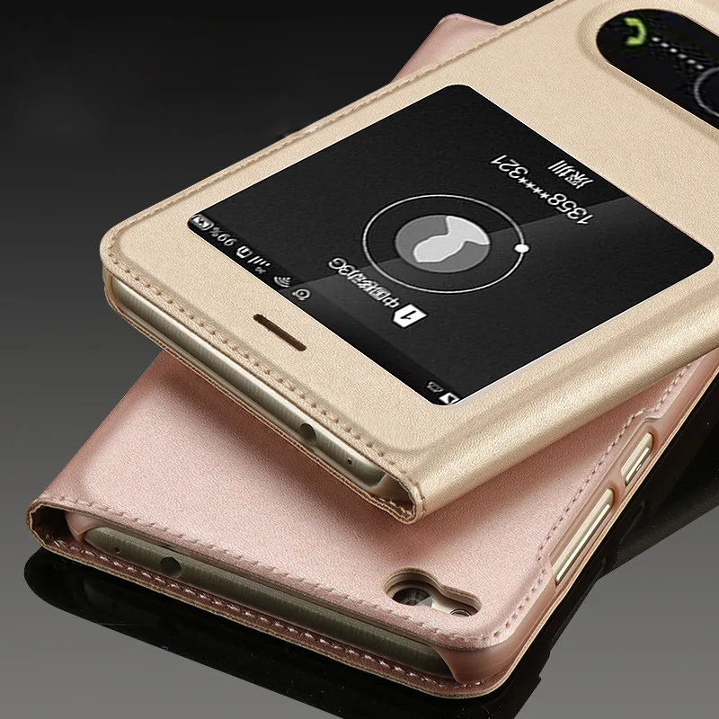 

WeeYRN Open Window PU Leather Flip Case For Huawei Honor 8 lite Luxury View Case Back Cover for Huawei Honor 8 / 8 lite Funda