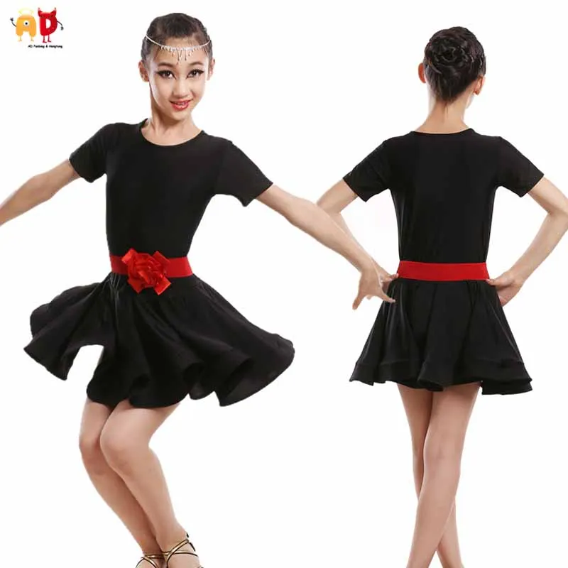 

AD Girls Summer Latin Dance Dress Performance Clothes Clothing Children's Dresses Three Colors 100-170cm