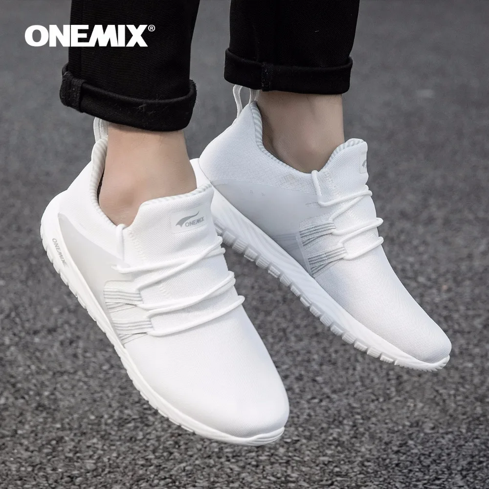 ONEMIX/мужские спортивные кроссовки дышащие для бега белые унисекс спортивная