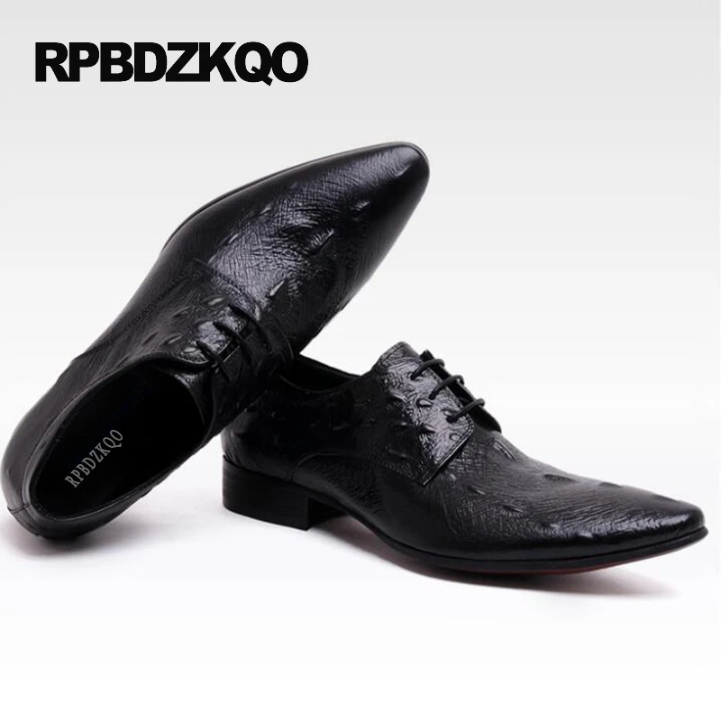 Printemps Italien Bleu Bout Appartements Crocodile Alligator Automne Respirant Lacent Robe 2017 Partie Hommes bleu Noir Mode Pointu Chaussures O5x68qzw