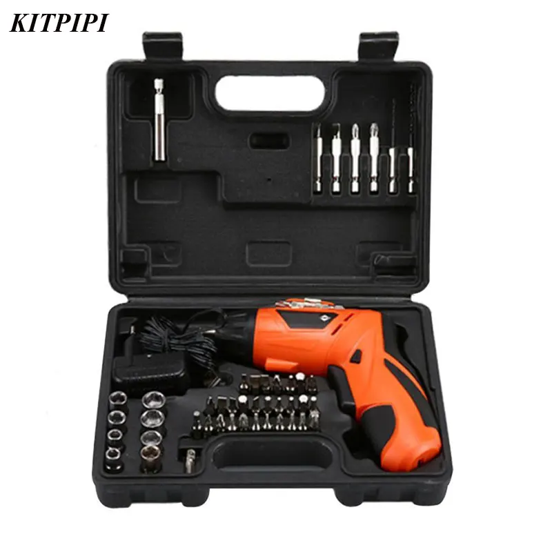 

KITPIPI Rechargeable Electric Screwdriver 45pcs Usb Cordless Screwdriver Hand Tools Set Woodworking Rotatable Handle Hand Tools