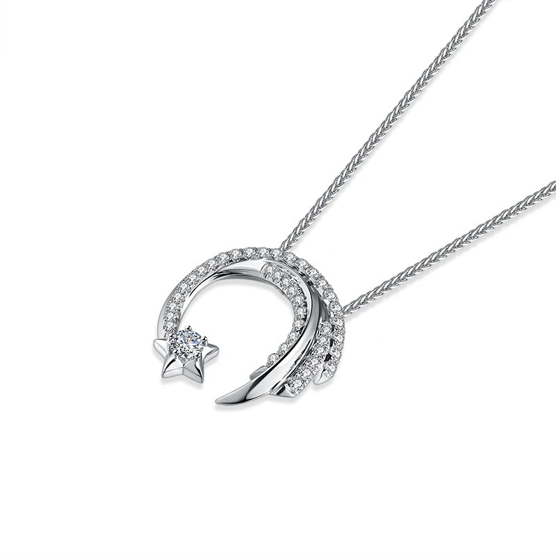Moon Star 925 Sterling Silver Meteor Garden Slip Falling Meteor Micro-Inlaid Clavicle Chain Temperament Female Necklace SNE295 - Image 6