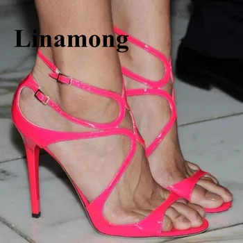 

Newest Solid Summer Fashion Thin High Heel Open Toe Cover Heel Bucckle Women Sandals High Quality Normal Size Ladies Shoes