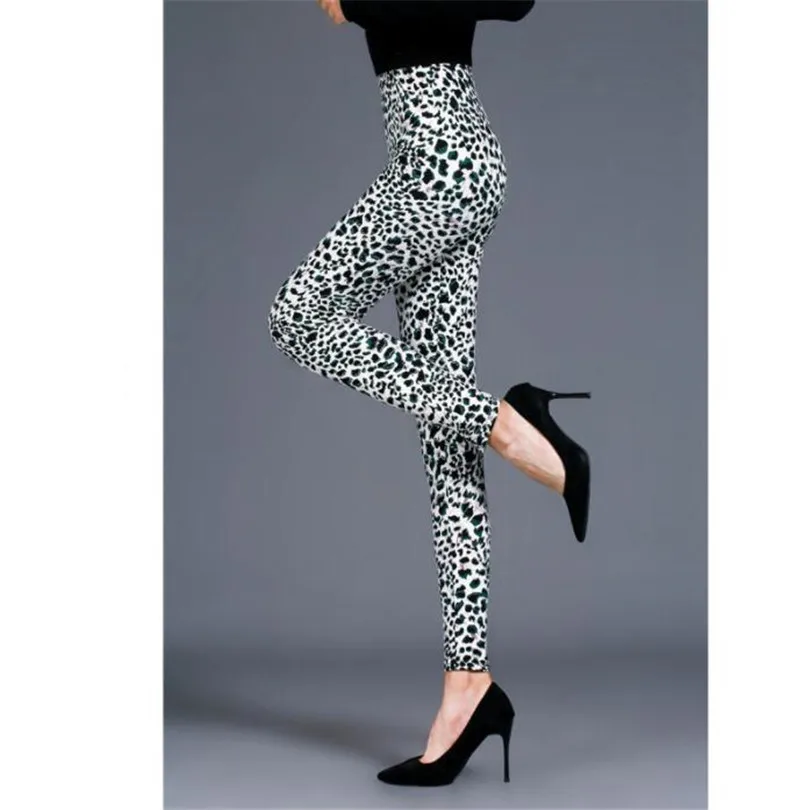 YSDNCHI женские сексуальные леопардовые леггинсы, Леггинсы с высокой талией, спортивная одежда, леггинсы с принтом, летние эластичные леггинсы для фитнеса - Цвет: White Leopard