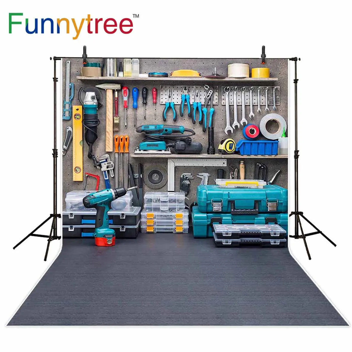 

Funnytree backgrounds for photography studio Workshop tool worker children professional backdrop photobooth photocall prop