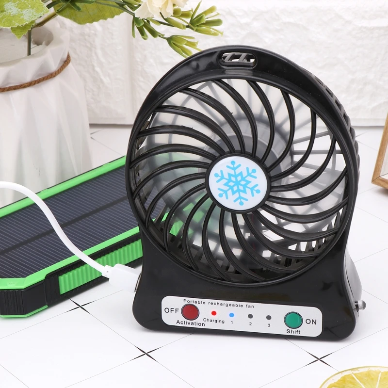 

2020 New Portable 5W Outdoor LED Light Fan Air Cooler Desk USB Fan Without 18650 Battery