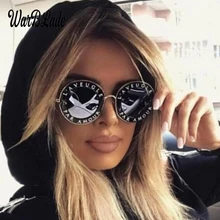 Мужские и женские черные ретро круглые солнцезащитные очки с английскими буквами Little Bee, брендовые дизайнерские модные мужские и женские очки Oculos De Sol