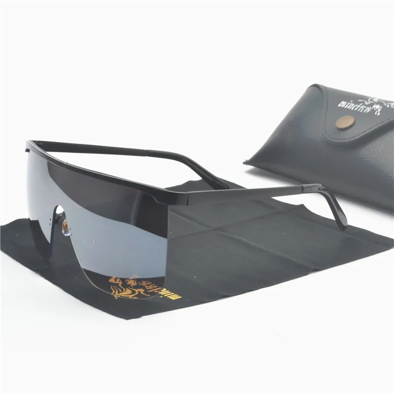 

Fashion One Piece Sunglasses Women 2019 Luxury Brand Oversized Men Square Sun Glasses Alloy Mirror Retro Shades UV400 NX