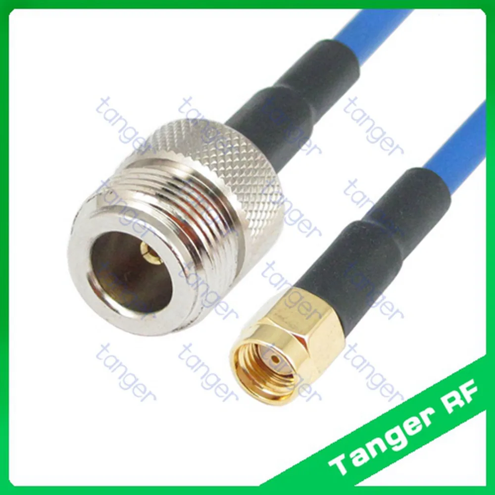 N гнездовой разъем для RP-SMA Штекерный с 20 дюймов 50 см RG402 RG141 RG-402 синий полугибкий